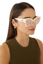نظارة شمسية بإطار مربع بتصميم فراشة